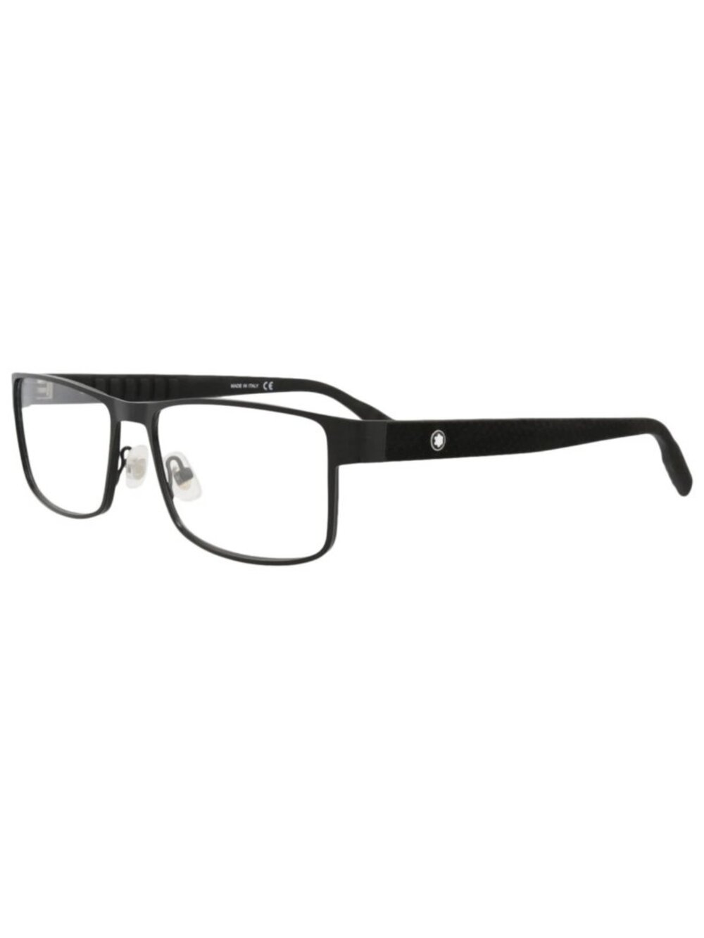 New Montblanc Women's Eyeglasses Square Rectangle Metal Frame Mens Black Black
